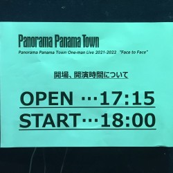 Panorama Panama Town One-man Live 2021-2022 “Face to Face” 東京キネマ倶楽部 2022.1.14