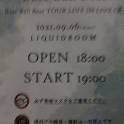 Base Ball Bear TOUR LIVE IN LIVE (夏) LIQUIDROOM 2021.9.6